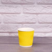 Гофростакан Ripple 110 мл желтый 30 шт