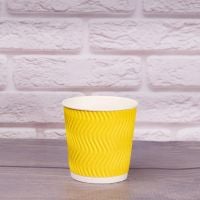  Гофростакан Ripple 180 мл желтый 30 шт