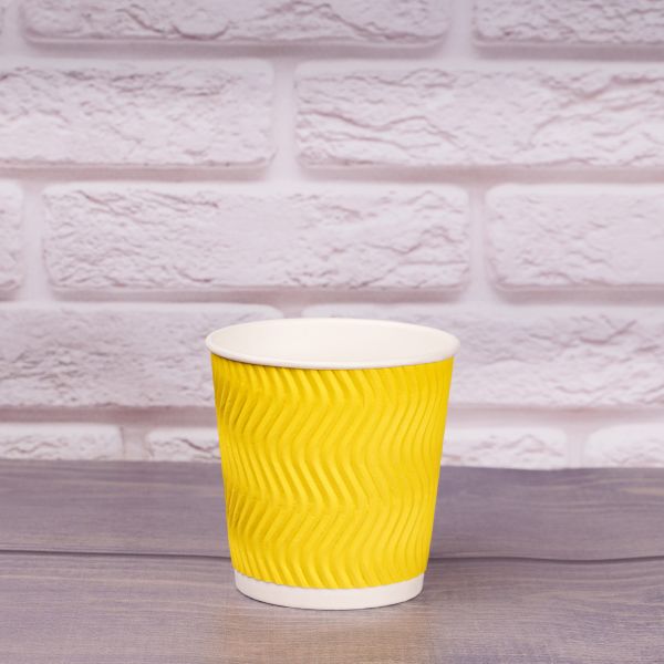 Гофростакан Ripple 180 мл жовтий