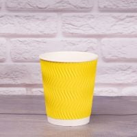  Гофростакан Ripple 270 мл желтый 30 шт