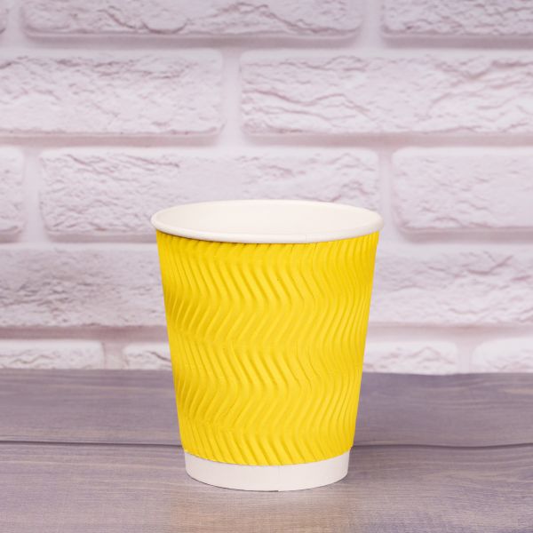 Гофростакан Ripple 270 мл жовтий