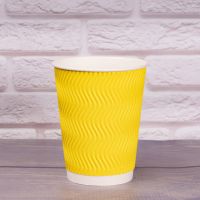 Гофростакан Ripple 400 мл жовтий