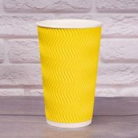  Гофростакан Ripple 500 мл желтый 20 шт