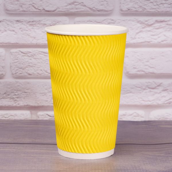 Гофростакан Ripple 500 мл жовтий