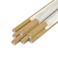  Трубочки бумажные для Bubble Tea d-10 мм L-200 мм 50 шт КРАФТ в инд. бумаж. упак.