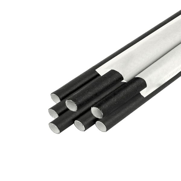 Трубочки паперові Фреш d-8 мм L-200 мм 50 шт ЧОРНІ в індив. папер. упак.