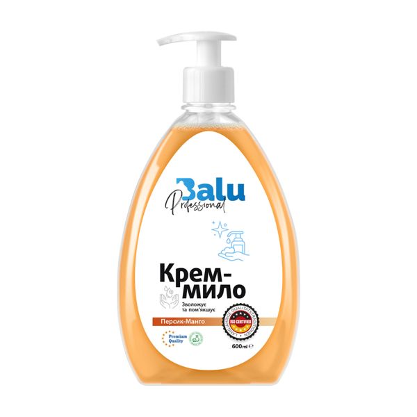 Рідке крем-мило BALU Персик-манго з дозатором 600 мл