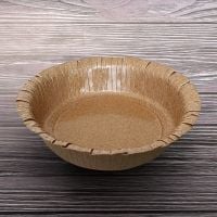 Тарілка паперова ламінована супова 400 мл КРАФТ 50 шт