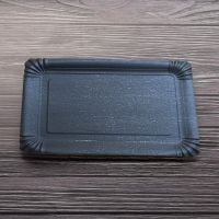 Тарілка паперова ламінована 22*15 см ЧОРНА 100 шт