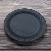 Тарілка паперова ламінована d-23 см ЧОРНА 100 шт