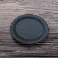 Тарілка паперова ламінована d-18 см ЧОРНА 100 шт