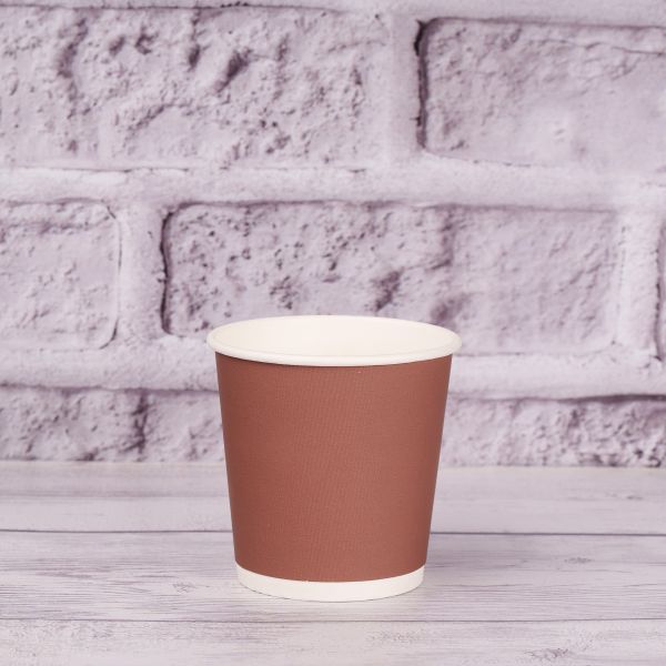 Стакан паперовий двошаровий 180 мл Soft touch BROWN
