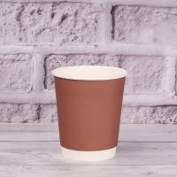 Стакан бумажный двухслойный 270 мл Soft touch BROWN