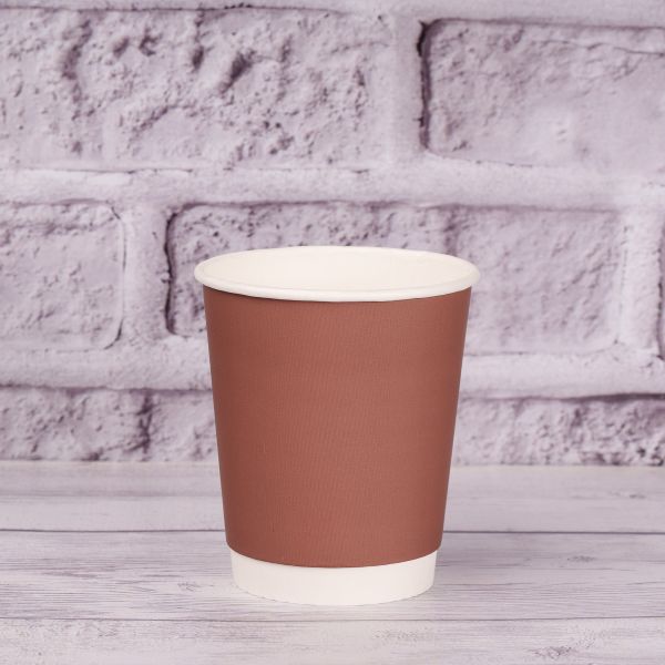 Стакан паперовий двошаровий 270 мл Soft touch BROWN
