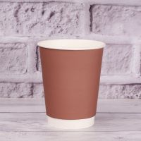 Стакан паперовий двошаровий 400 мл Soft touch BROWN