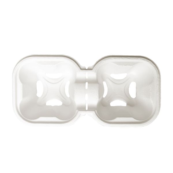 Тримач для 2-х стаканів з целюлози білий