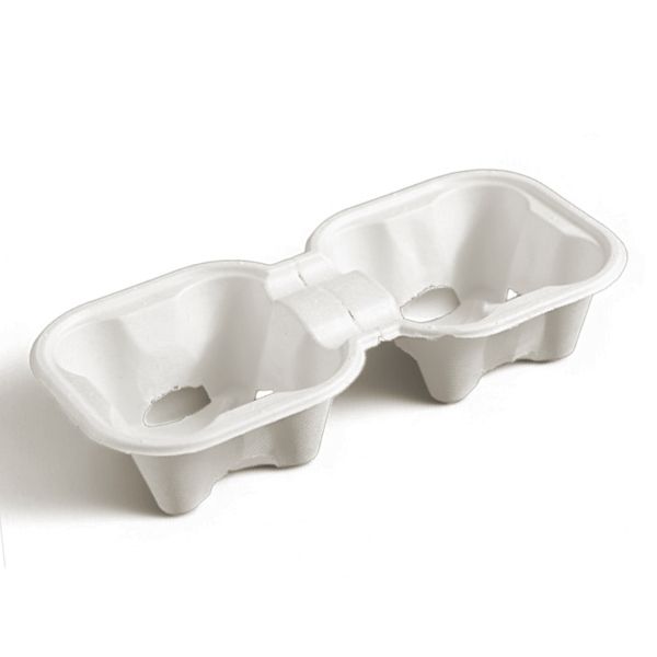 Тримач для 2-х стаканів з целюлози білий