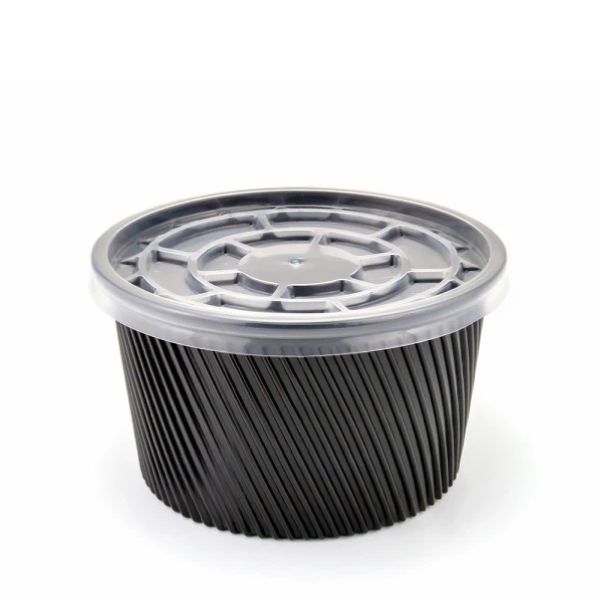 Контейнер з кришкою РР 450 мл d-116 мм h-75 мм ЧОРНИЙ