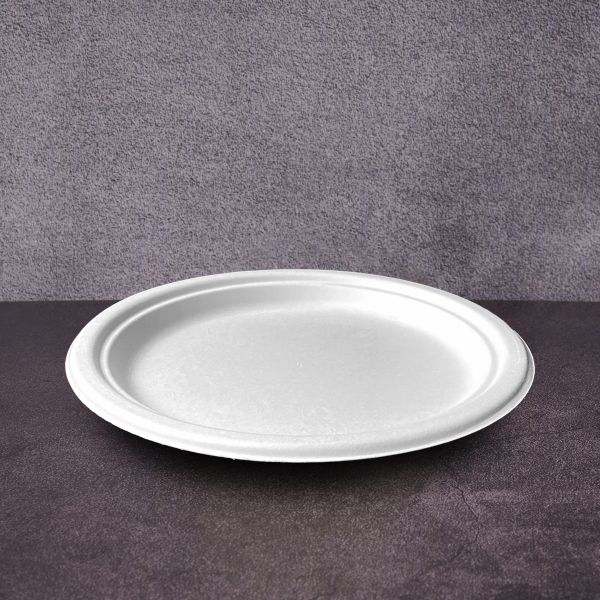 Тарілка БІО з цукрової тростини d-23 см БІЛА 50 шт