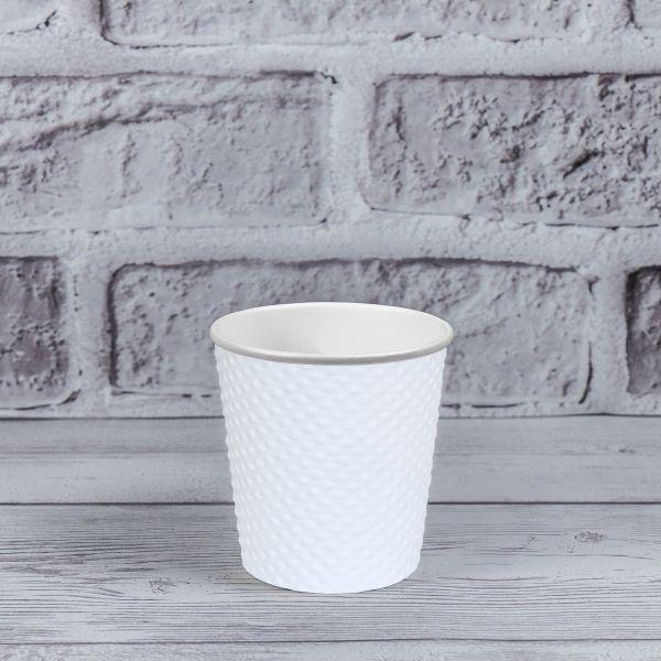 Стакан паперовий двошаровий рифлений білий 110 мл