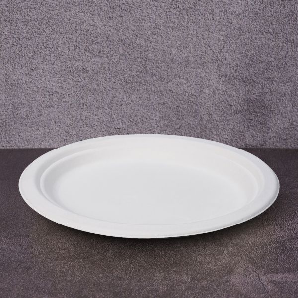 Тарілка БІО з цукрової тростини овальна 26*20*2 см БІЛА 50 шт