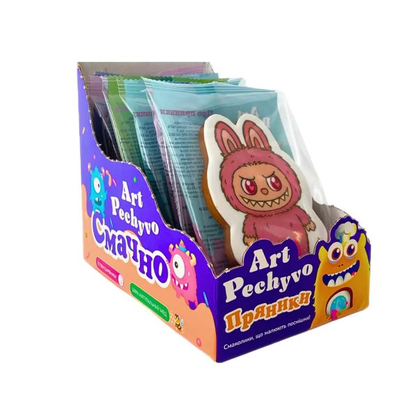 Пряники медово - імбирні тематичні - трендові Лабубу 43 г 9 шт