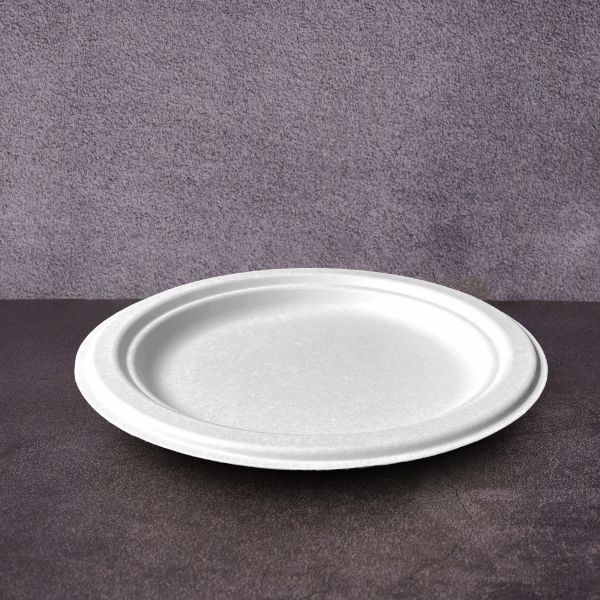 Тарілка БІО з цукрової тростини d-18 см БІЛА 50 шт