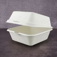 Ланч-бокс для бургера БІО 155*155*80 мм з цукрової тростини 50 шт