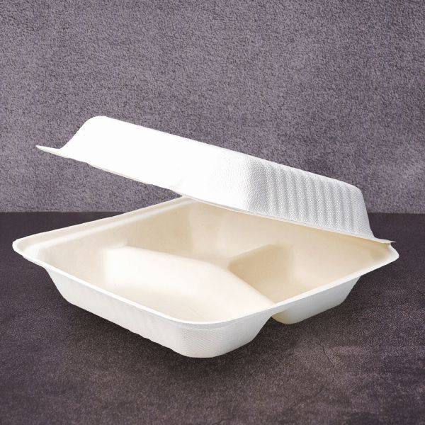 Ланч-бокс трисекційний БІО 235*230*80 мм з цукрової тростини 50 шт