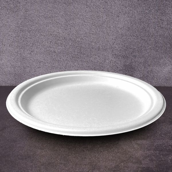 Тарілка БІО з цукрової тростини d-26 см БІЛА 50 шт