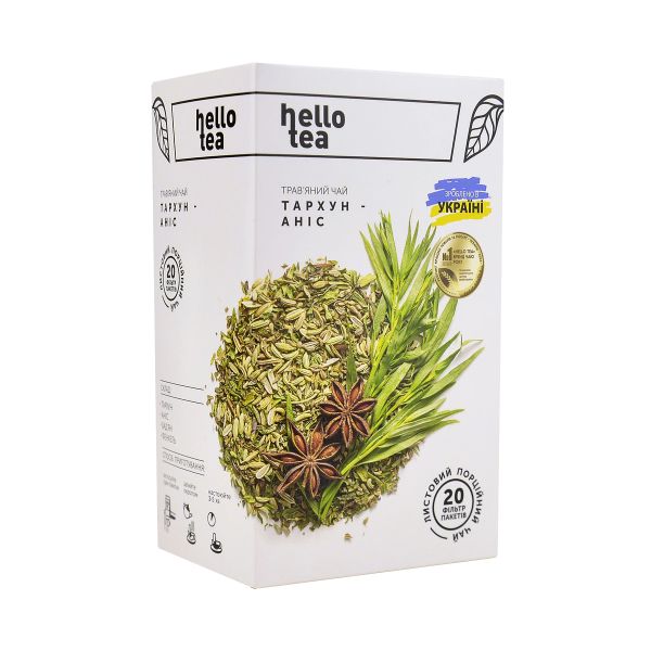Чай трав'яний пакетований Hello Tea Тархун-Аніс 20 шт