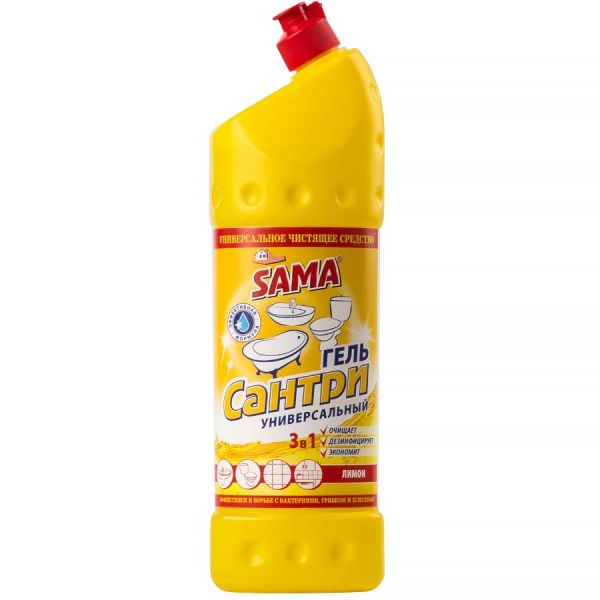 Засіб для чищення універсальний Сантри гель SAMA 1л Лимон