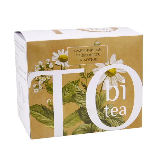 Чай трав'яний пакетований Ромашка-м`ята TOBI 2,5 г*20 шт