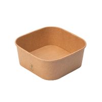 Контейнер паперовий для салату квадратний 1200 мл 170*170*68 мм КРАФТ