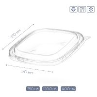 Кришка РЕТ для квадратного контейнера 170*170 мм