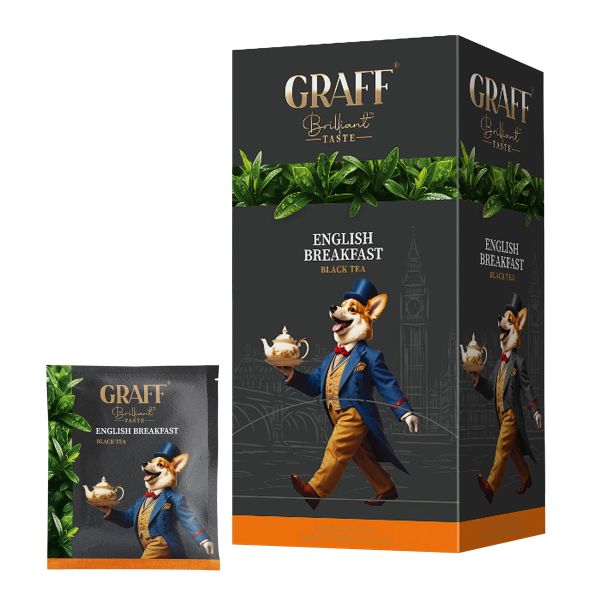 Чай чорний пакетований English Breakfast Англійський сніданок Graff 2 г * 20 шт