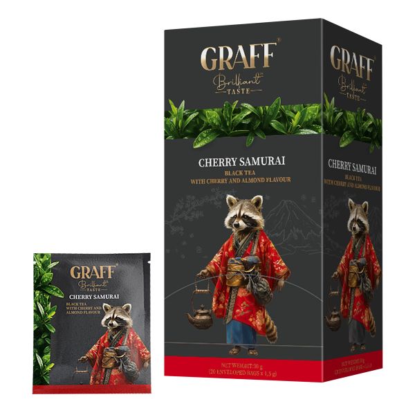 Чай чорний пакетований Cherry Samurai Вишневий Самурай Graff 1,5 г * 20 шт
