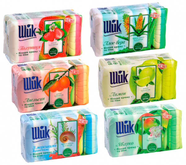 Мило туалетне ШИК 70г*5шт в ассор.