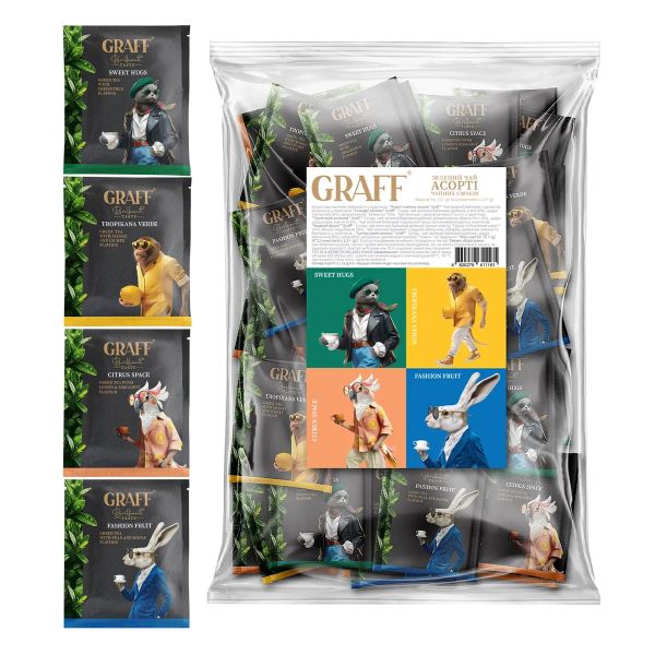 Чай зелений байховий пакетований Assorted tea flavors Асорті Graff 1,5 г * 48 шт
