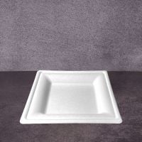 Тарелка БИО из сахарного тростника квадратная 20*20 см БЕЛАЯ 50 шт