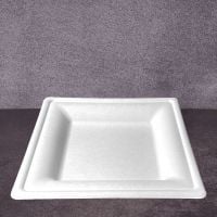 Тарелка БИО из сахарного тростника квадратная 26*26 см БЕЛАЯ 50 шт