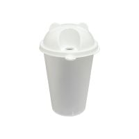 Стакан 360 мл + Кришка котячі вушка біла РР Bubble Tea 50 шт