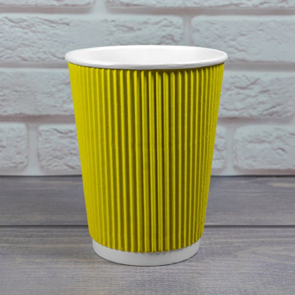 Гофростакан 400 мл жовтий