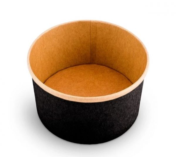 Контейнер паперовий суповий 470 мл d-110 мм h-68 мм ЧОРНИЙ/КРАФТ