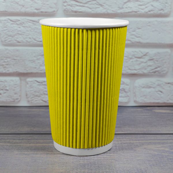 Гофростакан 500 мл жовтий