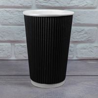 Гофростакан 500 мл чёрный 20 шт