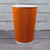 Гофростакан 500 мл оранжевый