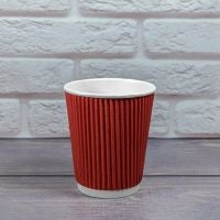 Гофростакан 185 мл красный 25 шт