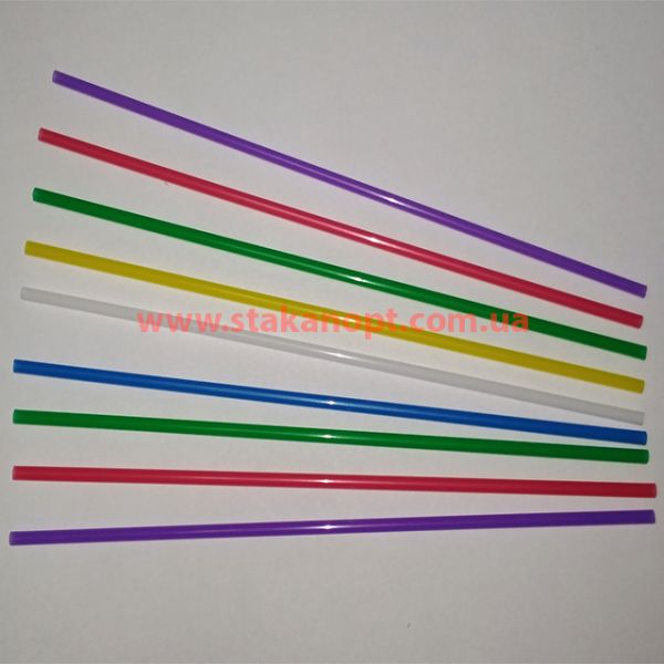 Трубочки алкогольні d-3 мм L - 21 см 500шт кольорові