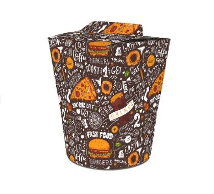 Коробка для локшини і салатів 900 мл темна 100 шт